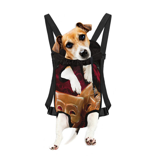 Comedy And Tragedy Theater Masks Print Pet Carrier Backpack