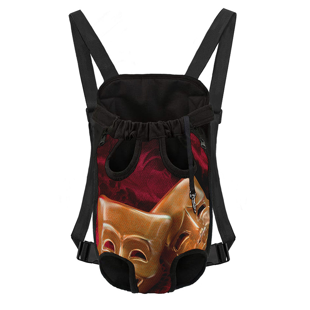 Comedy And Tragedy Theater Masks Print Pet Carrier Backpack