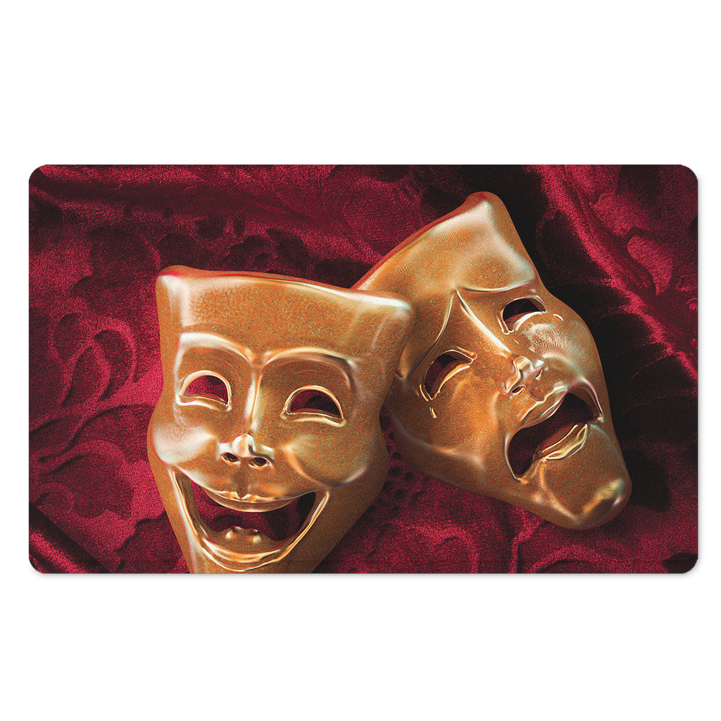 Comedy And Tragedy Theater Masks Print Polyester Doormat