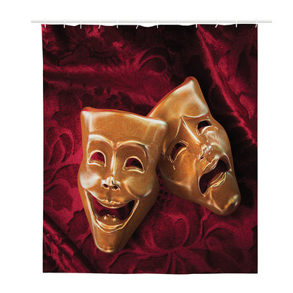 Comedy And Tragedy Theater Masks Print Polyester Shower Curtain