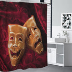 Comedy And Tragedy Theater Masks Print Premium Shower Curtain