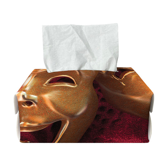 Comedy And Tragedy Theater Masks Print Rectangle Tissue Box Cover