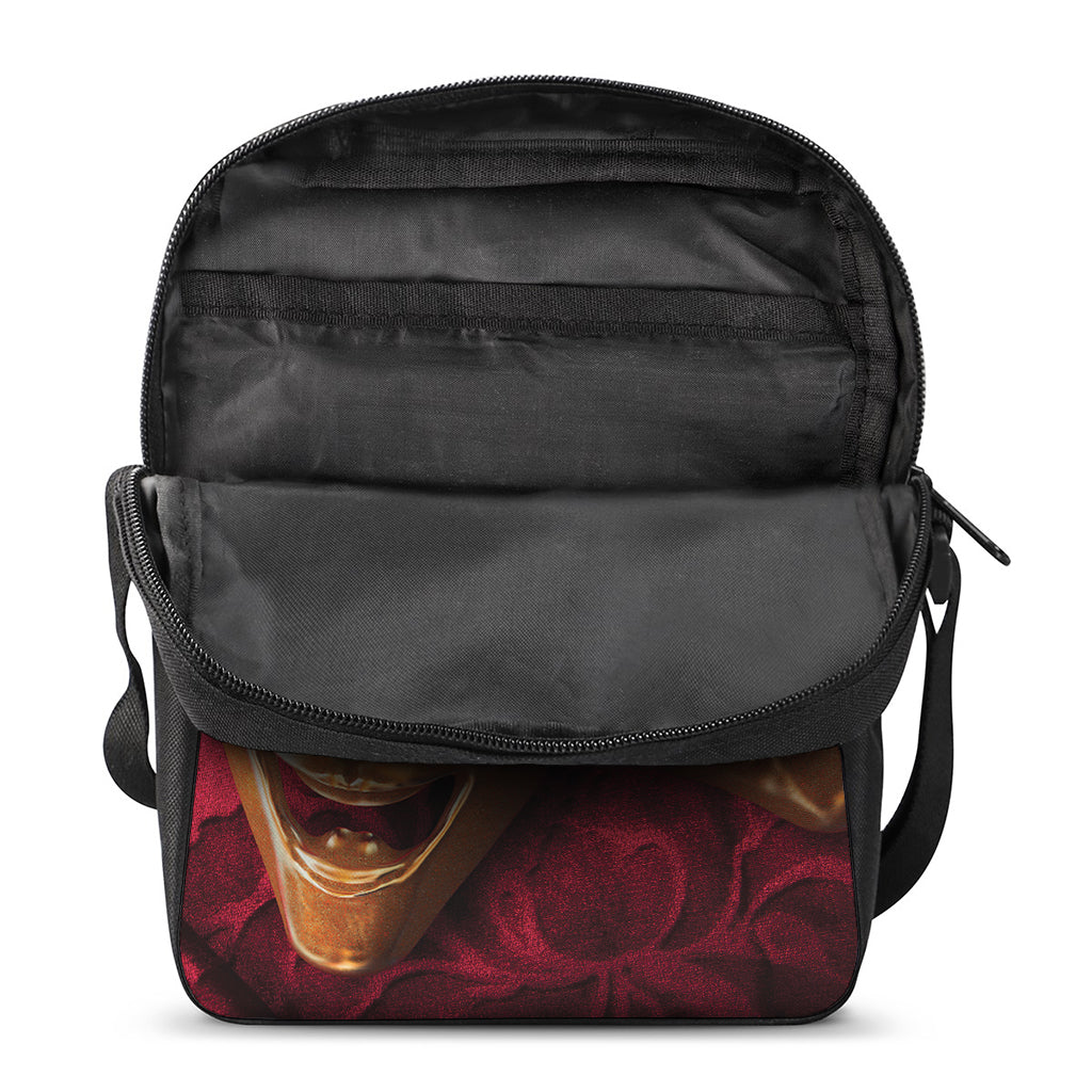 Comedy And Tragedy Theater Masks Print Rectangular Crossbody Bag