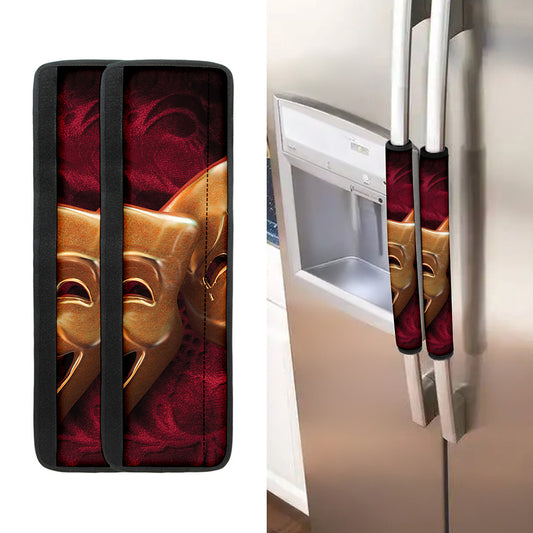Comedy And Tragedy Theater Masks Print Refrigerator Handle Covers