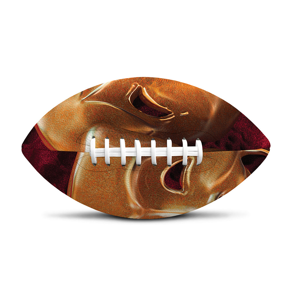 Comedy And Tragedy Theater Masks Print Rugby Ball