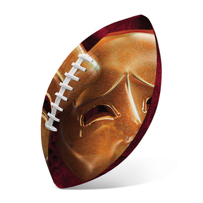 Comedy And Tragedy Theater Masks Print Rugby Ball