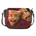 Comedy And Tragedy Theater Masks Print Saddle Bag