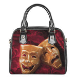 Comedy And Tragedy Theater Masks Print Shoulder Handbag