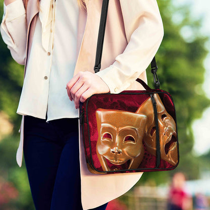 Comedy And Tragedy Theater Masks Print Shoulder Strap Bible Bag