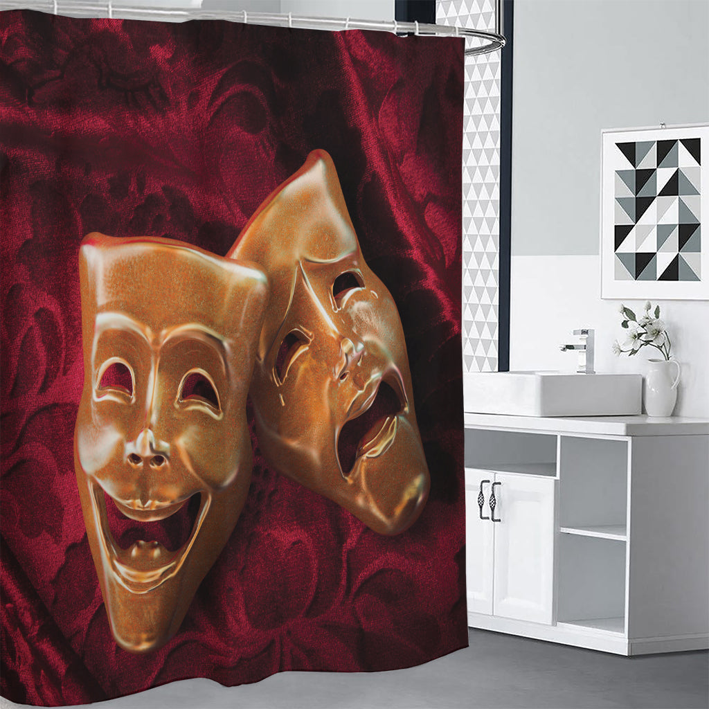 Comedy And Tragedy Theater Masks Print Shower Curtain
