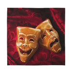 Comedy And Tragedy Theater Masks Print Silk Bandana