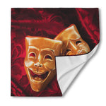Comedy And Tragedy Theater Masks Print Silk Bandana