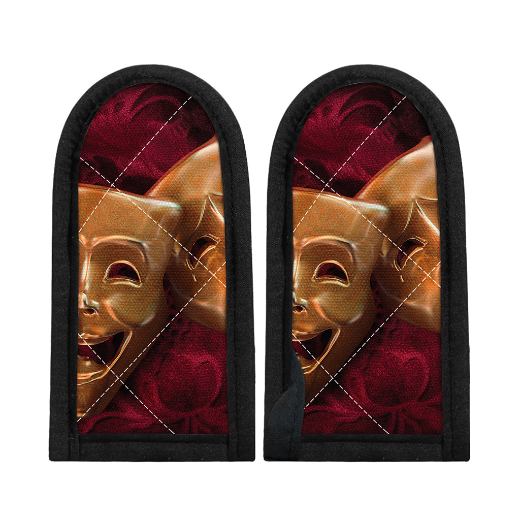 Comedy And Tragedy Theater Masks Print Skillet Handle Cover