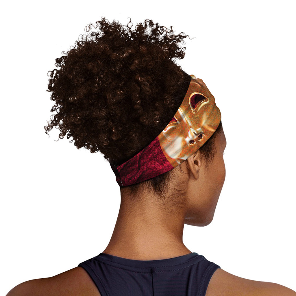 Comedy And Tragedy Theater Masks Print Sports Headband