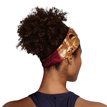 Comedy And Tragedy Theater Masks Print Sports Headband
