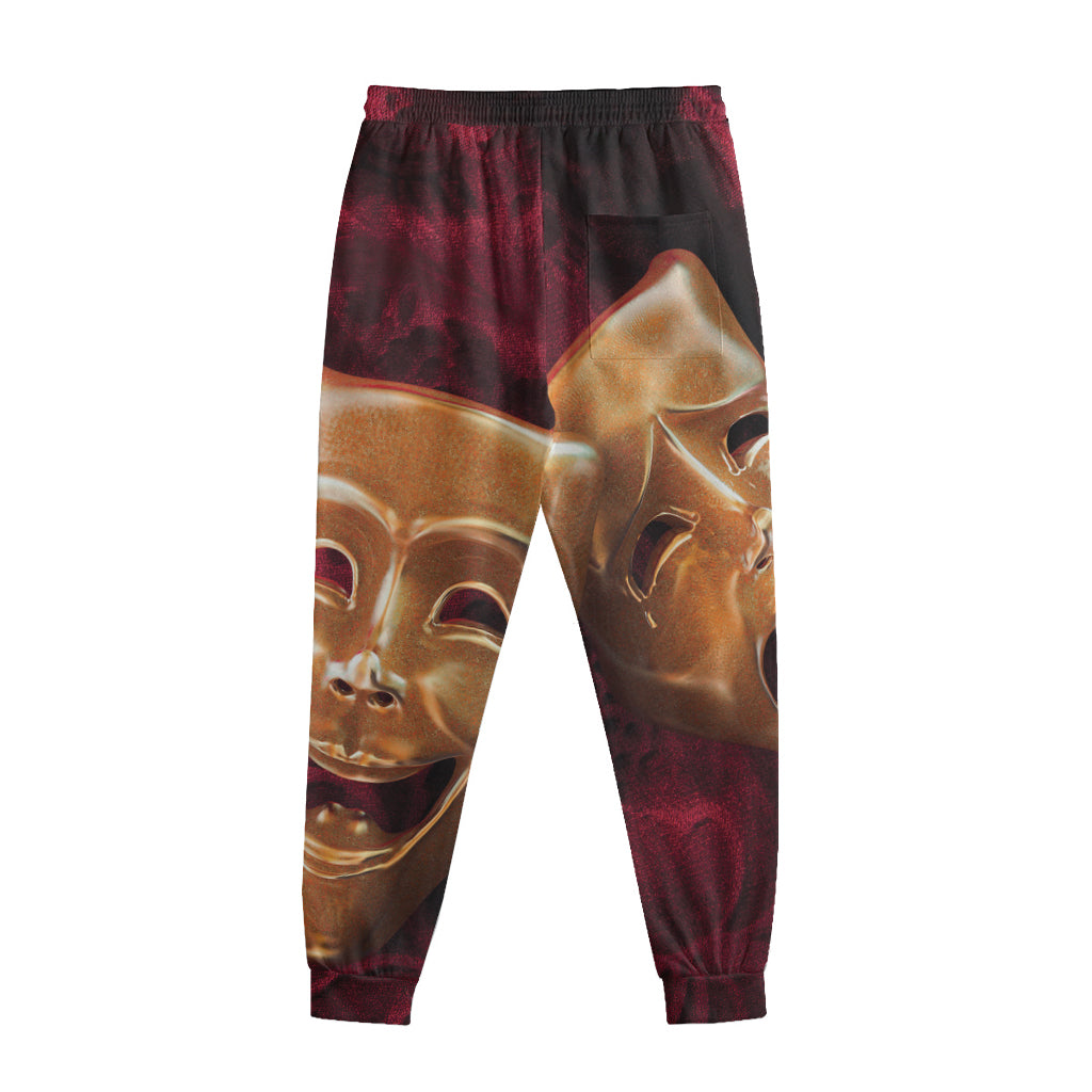 Comedy And Tragedy Theater Masks Print Sweatpants