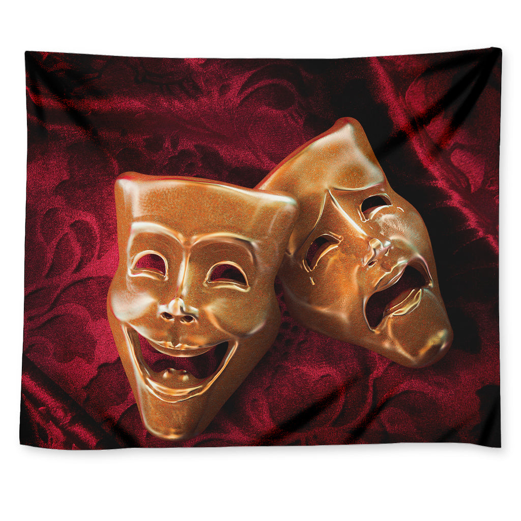 Comedy And Tragedy Theater Masks Print Tapestry