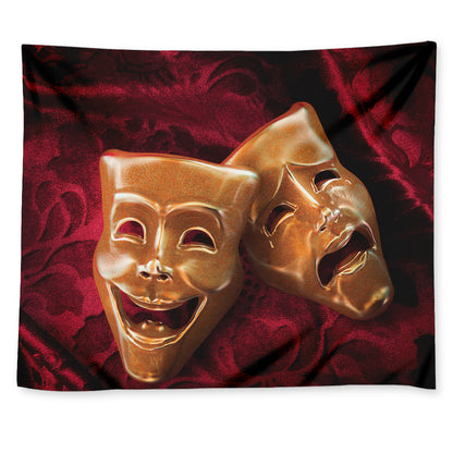 Comedy And Tragedy Theater Masks Print Tapestry