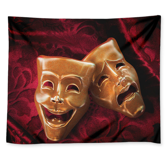 Comedy And Tragedy Theater Masks Print Tapestry