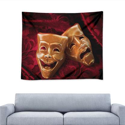 Comedy And Tragedy Theater Masks Print Tapestry