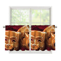 Comedy And Tragedy Theater Masks Print Tier Curtains