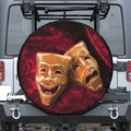 Comedy And Tragedy Theater Masks Print Tire Cover