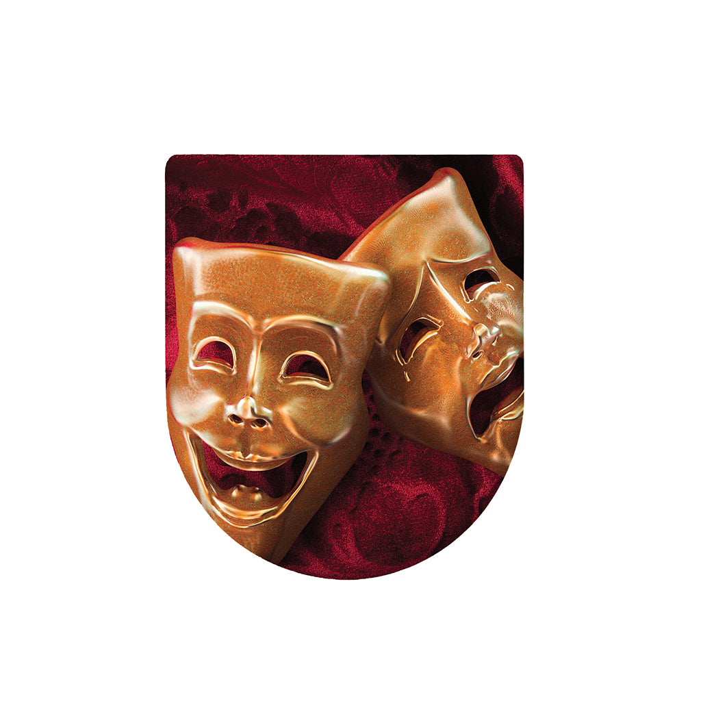 Comedy And Tragedy Theater Masks Print Toilet Lid Cover