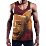 Comedy And Tragedy Theater Masks Print Training Tank Top