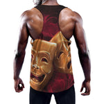 Comedy And Tragedy Theater Masks Print Training Tank Top