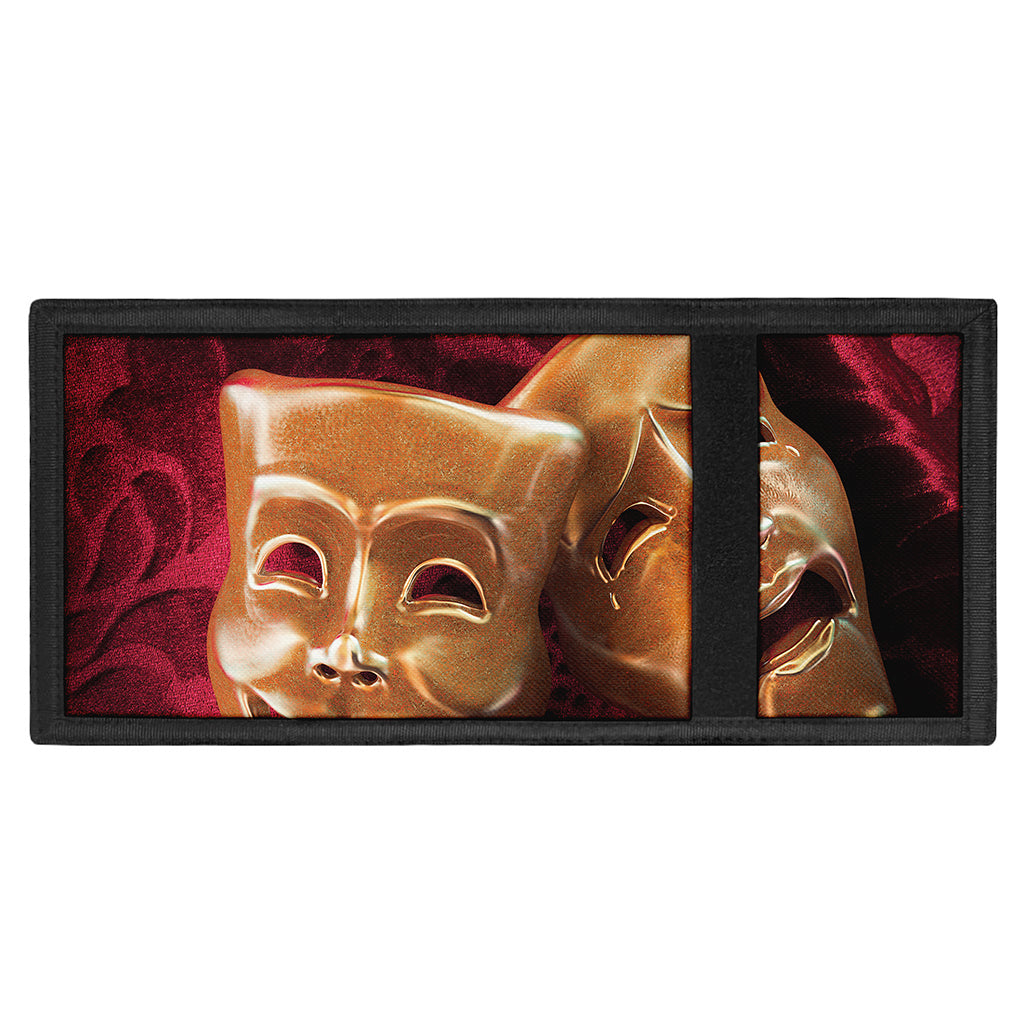 Comedy And Tragedy Theater Masks Print Trifold Wallet