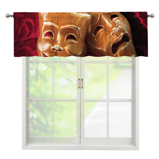 Comedy And Tragedy Theater Masks Print Window Valance