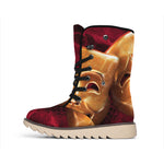 Comedy And Tragedy Theater Masks Print Winter Boots