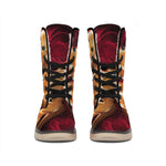 Comedy And Tragedy Theater Masks Print Winter Boots