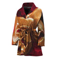 Comedy And Tragedy Theater Masks Print Women's Bathrobe