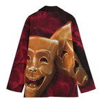 Comedy And Tragedy Theater Masks Print Women's Blazer