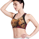 Comedy And Tragedy Theater Masks Print Women's Sports Bra