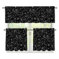 Constellation Galaxy Pattern Print 3 Piece Kitchen Curtains
