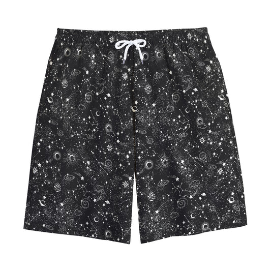 Constellation Galaxy Pattern Print Cotton Shorts