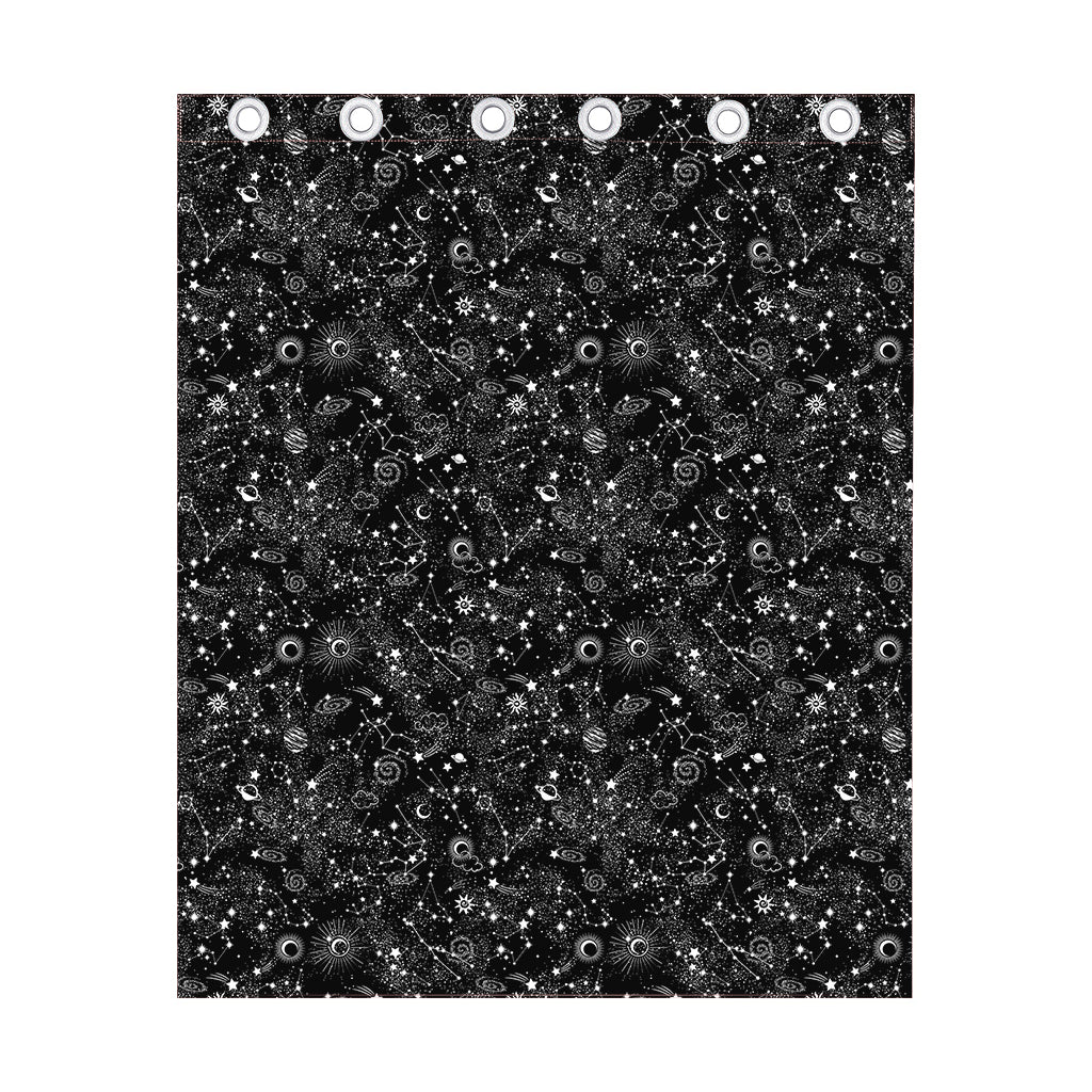 Constellation Galaxy Pattern Print Curtain