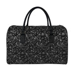 Constellation Galaxy Pattern Print Leather Duffle Bag