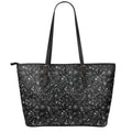 Constellation Galaxy Pattern Print Leather Tote Bag With Zipper