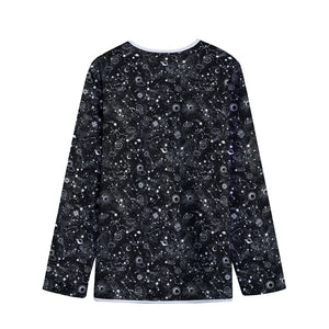 Constellation Galaxy Pattern Print Long Sleeve Short Coat