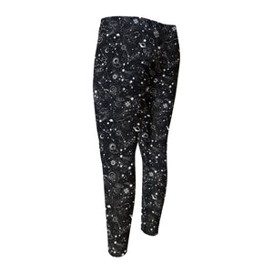 Constellation Galaxy Pattern Print Men's Compression Pants