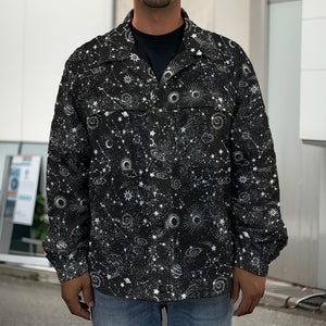 Constellation Galaxy Pattern Print Men's Shirt Jacket