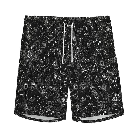 Constellation Galaxy Pattern Print Men's Sports Shorts