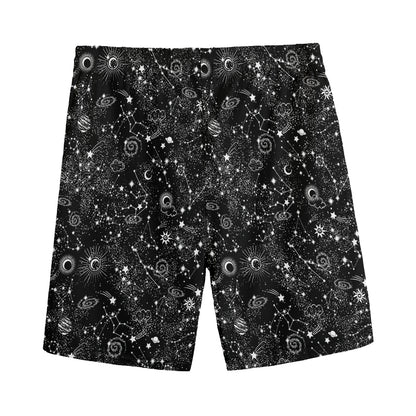 Constellation Galaxy Pattern Print Men's Sports Shorts