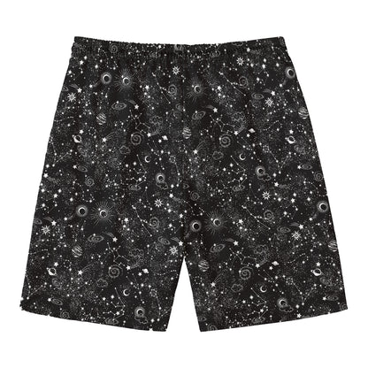 Constellation Galaxy Pattern Print Men's Swim Trunks