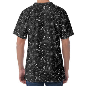 Constellation Galaxy Pattern Print Men's Velvet T-Shirt