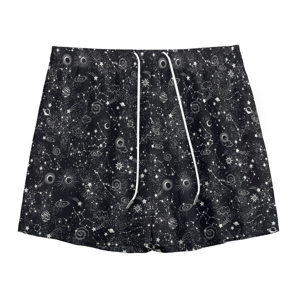 Constellation Galaxy Pattern Print Mesh Shorts