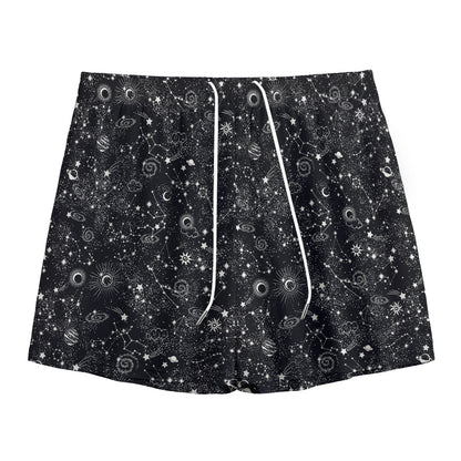 Constellation Galaxy Pattern Print Mesh Shorts